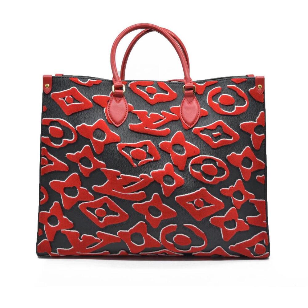 $3850 Louis Vuitton x Urs Fischer On the Go GM Red Black
